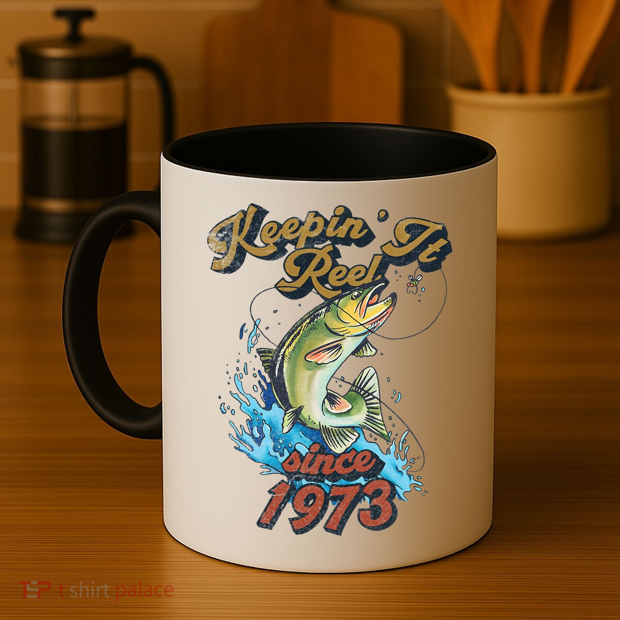 Funny Fishing Birthday Since 1973 Keepin It Reel Coffee Mug
