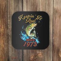 Funny Fishing Birthday Since 1973 Keepin It Reel Coaster thumb 0