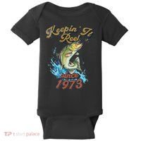 Funny Fishing Birthday Since 1973 Keepin It Reel Baby Bodysuit thumb 0