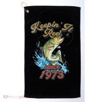 Funny Fishing Birthday Since 1973 Keepin It Reel Golf Towel thumb 0