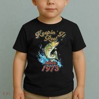 Funny Fishing Birthday Since 1973 Keepin It Reel Toddler T-Shirt thumb 2