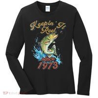 Funny Fishing Birthday Since 1973 Keepin It Reel Women's Long Sleeve Shirt thumb 0