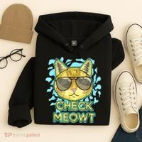Funny Flirty Cat Pun Humor Cool Kitten Love Check Meowt Hoodie thumb 4