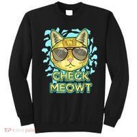 Funny Flirty Cat Pun Humor Cool Kitten Love Check Meowt Sweatshirt thumb 0