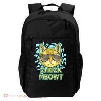 Funny Flirty Cat Pun Humor Cool Kitten Love Check Meowt Backpack thumb 0
