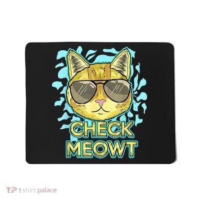 Funny Flirty Cat Pun Humor Cool Kitten Love Check Meowt Mousepad