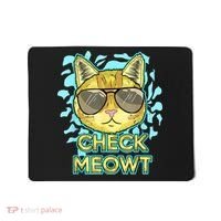 Funny Flirty Cat Pun Humor Cool Kitten Love Check Meowt Mousepad thumb 0