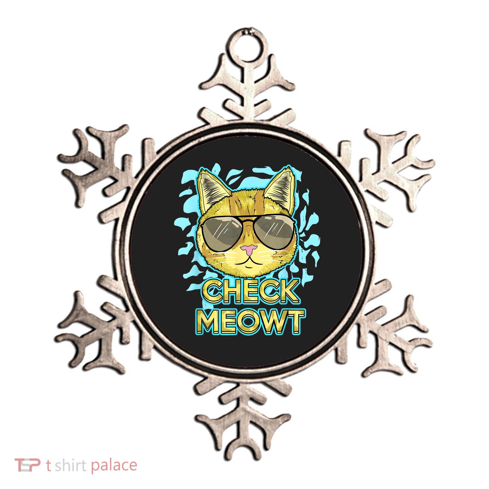Funny Flirty Cat Pun Humor Cool Kitten Love Check Meowt Ornament
