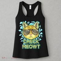 Funny Flirty Cat Pun Humor Cool Kitten Love Check Meowt Women's Tank Top thumb 3
