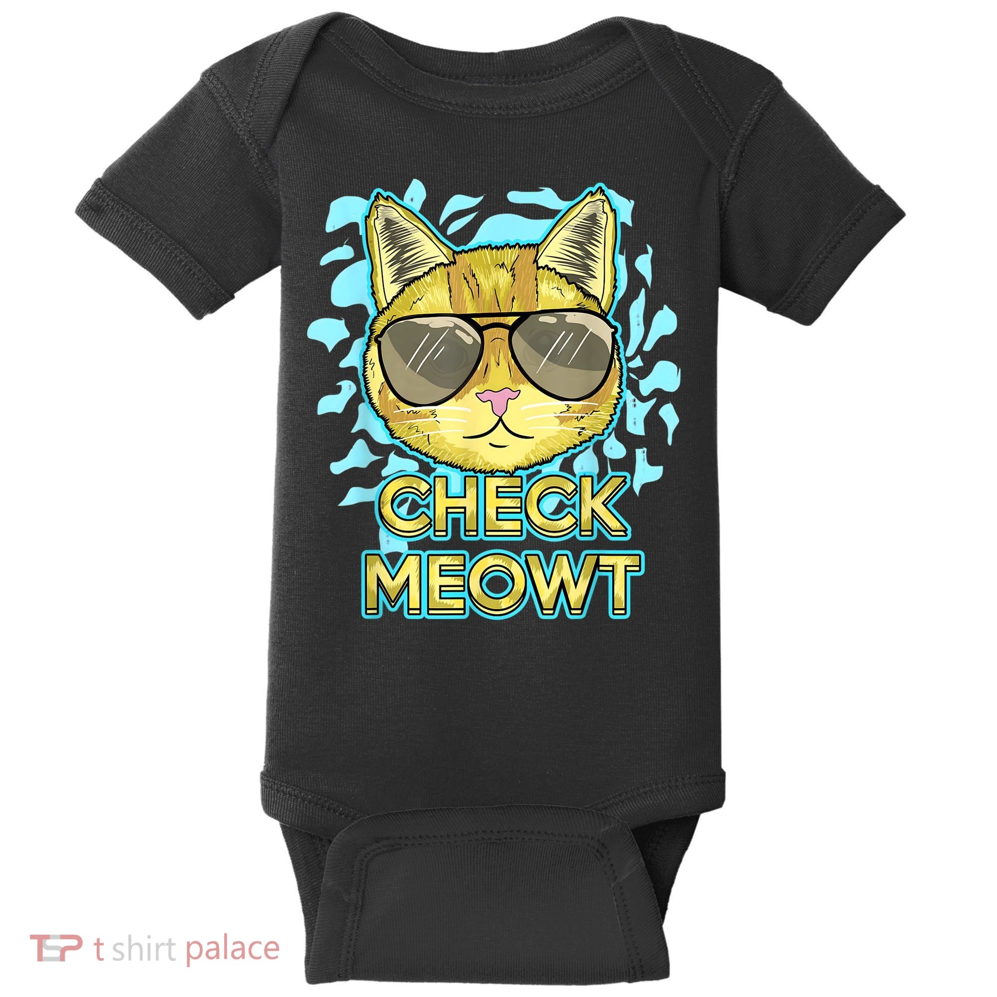 Funny Flirty Cat Pun Humor Cool Kitten Love Check Meowt Baby Bodysuit