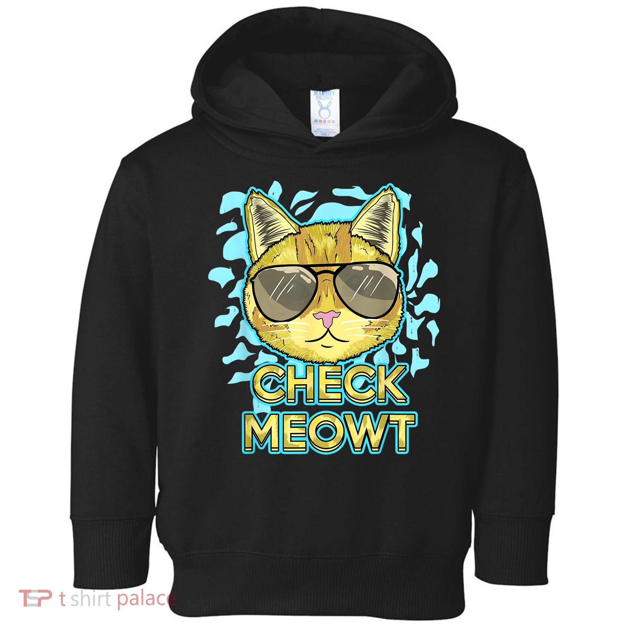 Funny Flirty Cat Pun Humor Cool Kitten Love Check Meowt Toddler Hoodie