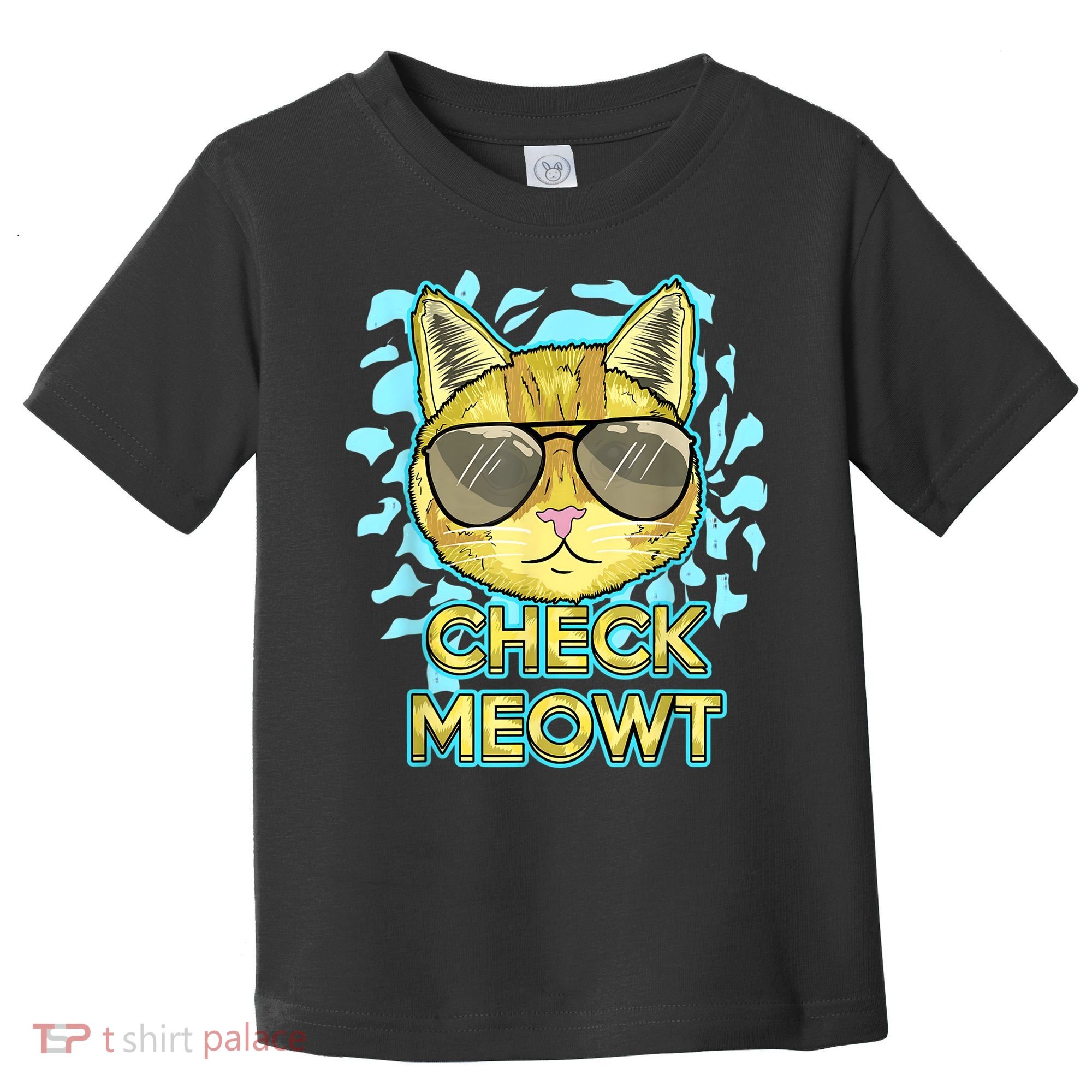 Funny Flirty Cat Pun Humor Cool Kitten Love Check Meowt Toddler T-Shirt