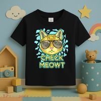Funny Flirty Cat Pun Humor Cool Kitten Love Check Meowt Toddler T-Shirt thumb 3