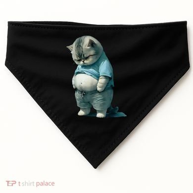 Funny Fat Cat Art Design Fat Kitten Cat Lover USA-Made Doggie Bandana