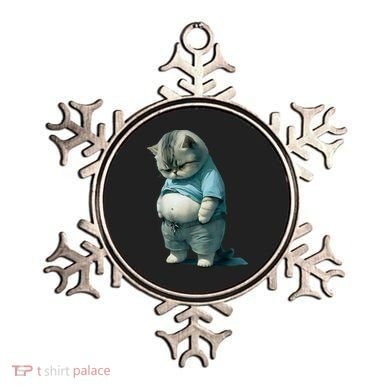 Funny Fat Cat Art Design Fat Kitten Cat Lover Ornament