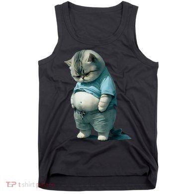 Funny Fat Cat Art Design Fat Kitten Cat Lover Tank Top