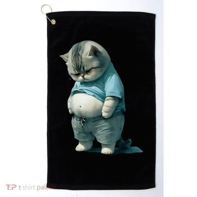 Funny Fat Cat Art Design Fat Kitten Cat Lover Golf Towel