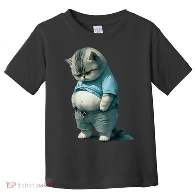 Funny Fat Cat Art Design Fat Kitten Cat Lover Toddler T-Shirt