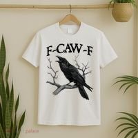 F-Caw-F - Funny Crow Black Crow, F-Caw-F Funny Black Bird T-Shirt thumb 2