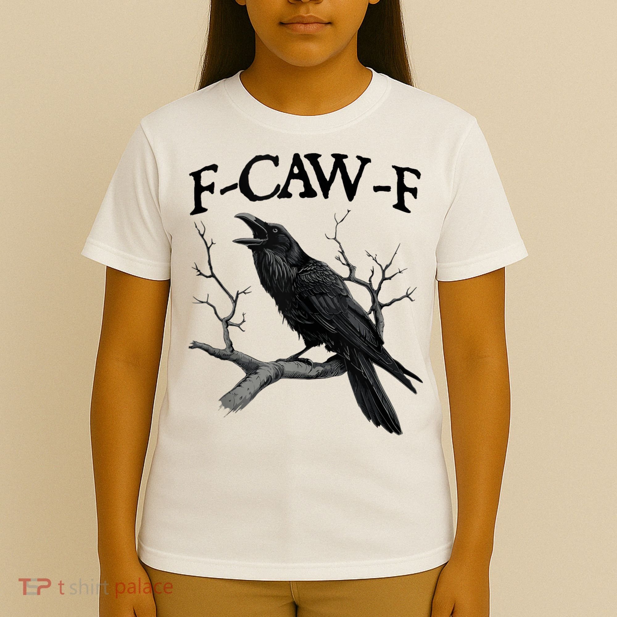 F-Caw-F - Funny Crow Black Crow, F-Caw-F Funny Black Bird T-Shirt