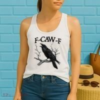 F-Caw-F - Funny Crow Black Crow, F-Caw-F Funny Black Bird Women's Tank Top thumb 2