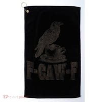 Funny F-CAW-F Crow Coffee Humor Graphic Gift Golf Towel thumb 0