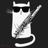Funny Funny Cat Wearing Sunglasses Playing Flute Great Gift Beanie thumb 2