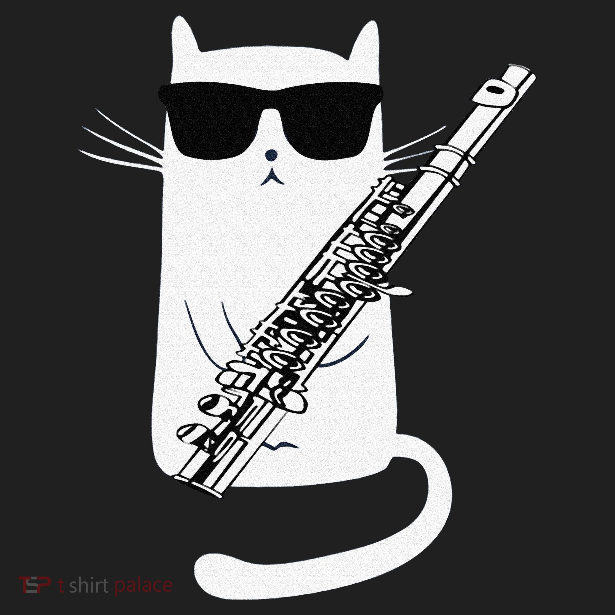 Funny Funny Cat Wearing Sunglasses Playing Flute Great Gift Beanie