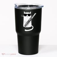 Funny Funny Cat Wearing Sunglasses Playing Flute Great Gift Tumbler thumb 0