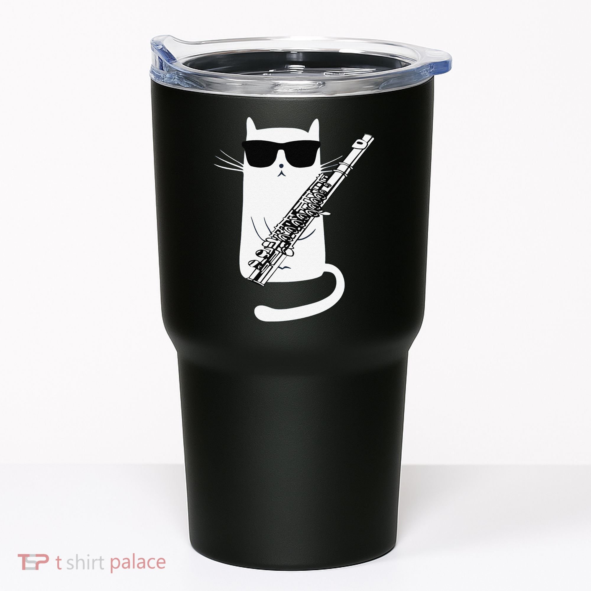 Funny Funny Cat Wearing Sunglasses Playing Flute Great Gift Tumbler