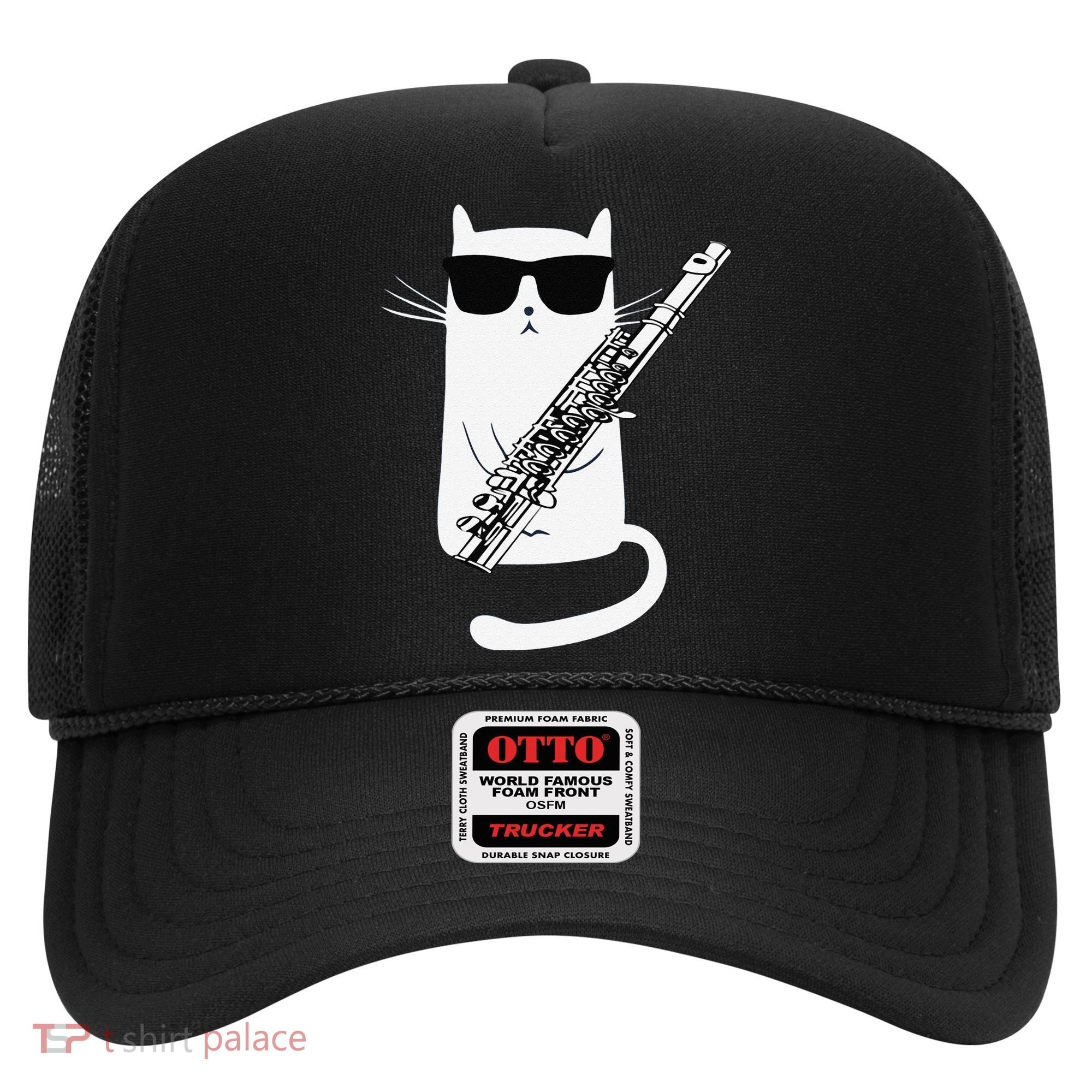 Funny Funny Cat Wearing Sunglasses Playing Flute Great Gift Hat