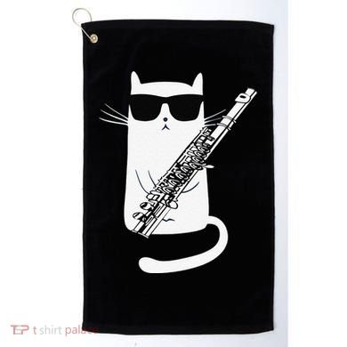 Funny Funny Cat Wearing Sunglasses Playing Flute Great Gift Golf Towel