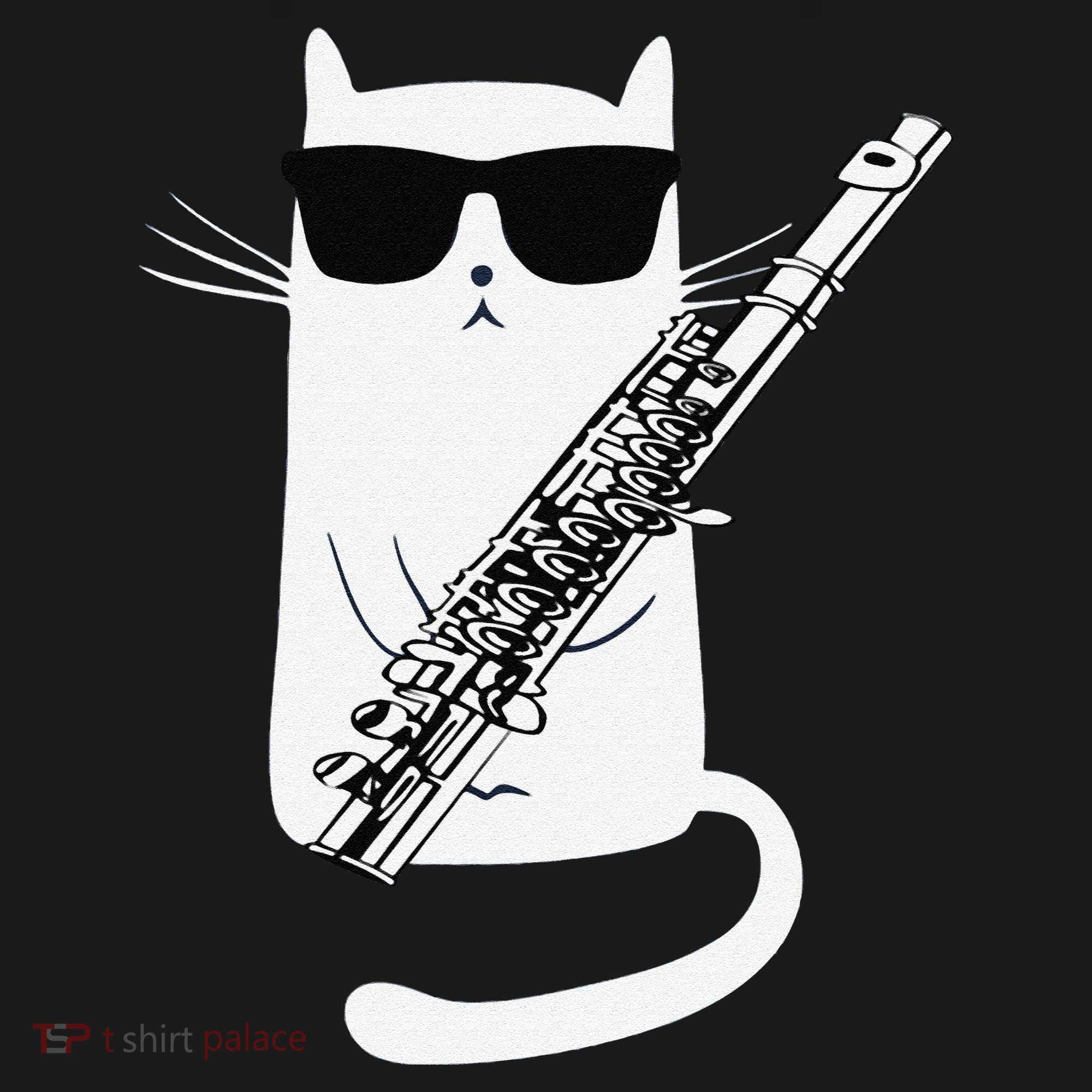 Funny Funny Cat Wearing Sunglasses Playing Flute Great Gift Kids Sweatshirt
