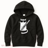 Funny Funny Cat Wearing Sunglasses Playing Flute Great Gift Kids Hoodie thumb 0