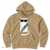Funny Funny Cat Wearing Sunglasses Playing Flute Great Gift Hoodie thumb 0