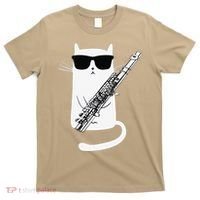 Funny Funny Cat Wearing Sunglasses Playing Flute Great Gift T-Shirt thumb 0