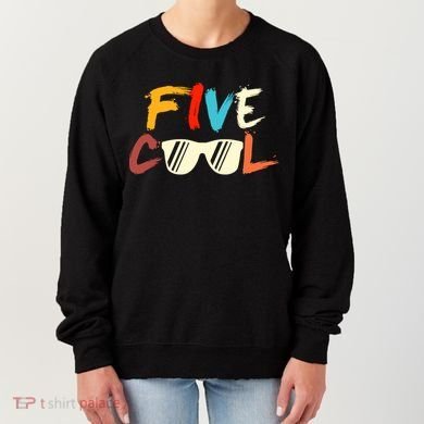 Funny Five Cool Glasses Years Old 5th Birthday Anniversary Women's Sweatshirt