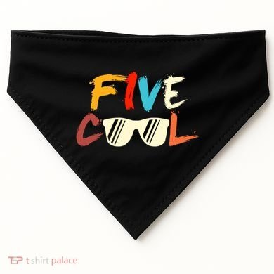 Funny Five Cool Glasses Years Old 5th Birthday Anniversary USA-Made Doggie Bandana