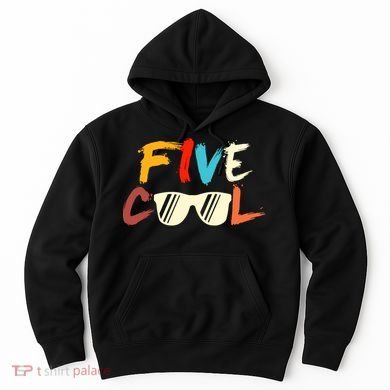 Funny Five Cool Glasses Years Old 5th Birthday Anniversary Hoodie