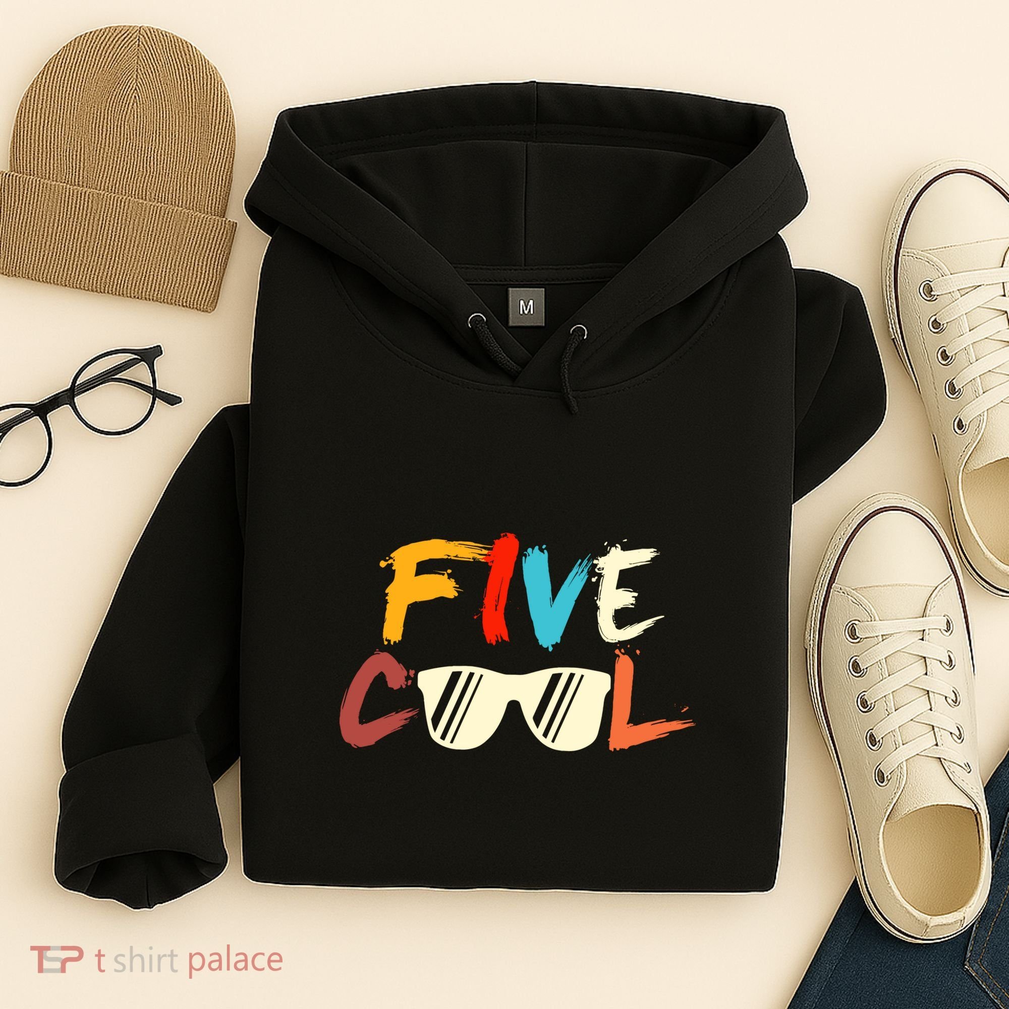 Funny Five Cool Glasses Years Old 5th Birthday Anniversary Hoodie