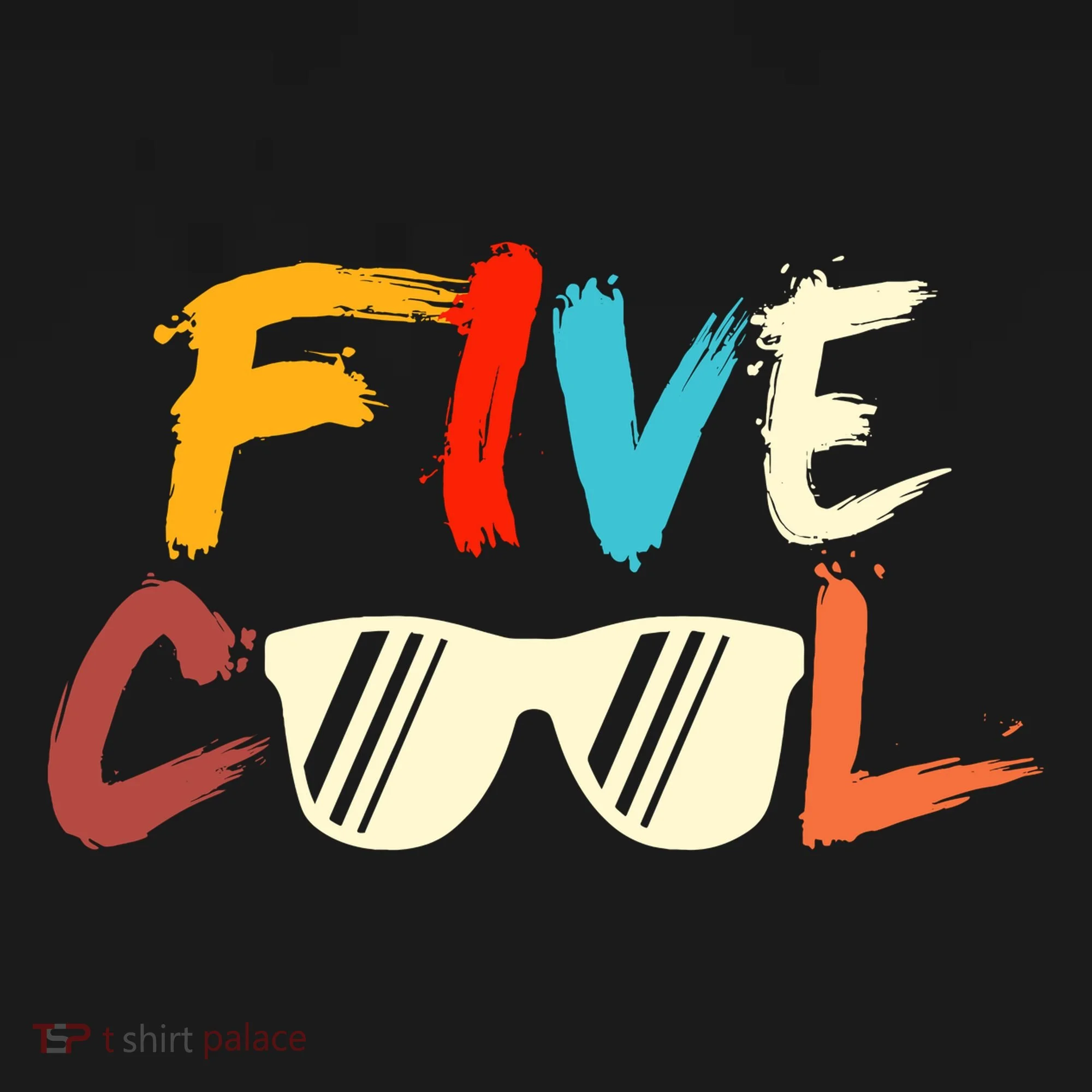 Funny Five Cool Glasses Years Old 5th Birthday Anniversary Button