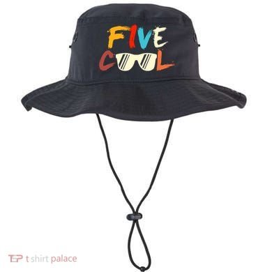 Funny Five Cool Glasses Years Old 5th Birthday Anniversary Bucket Hat