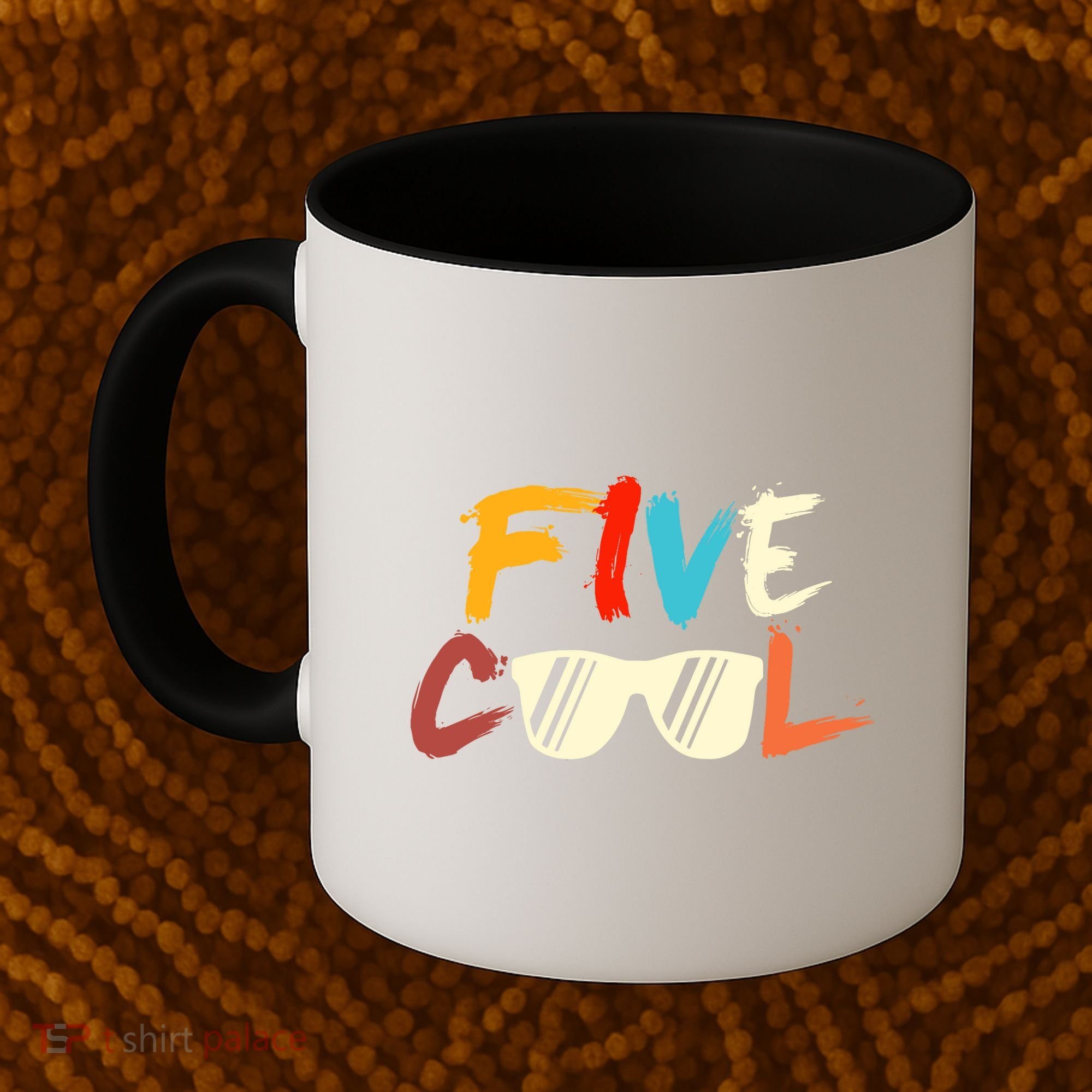 Funny Five Cool Glasses Years Old 5th Birthday Anniversary Coffee Mug