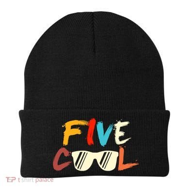 Funny Five Cool Glasses Years Old 5th Birthday Anniversary Beanie