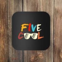Funny Five Cool Glasses Years Old 5th Birthday Anniversary Coaster thumb 0