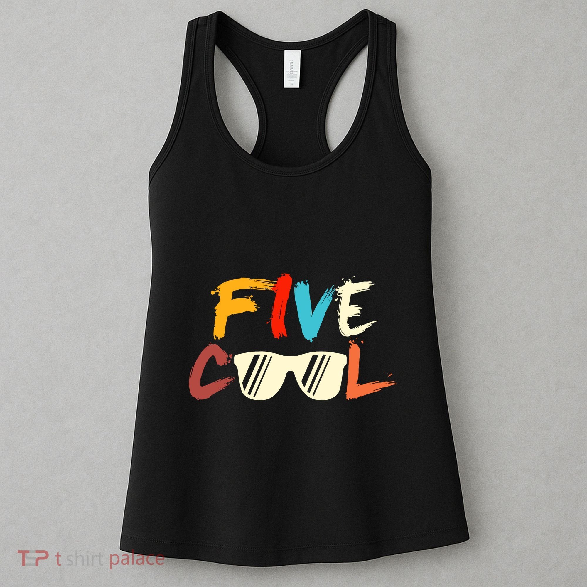 Funny Five Cool Glasses Years Old 5th Birthday Anniversary Women's Tank Top