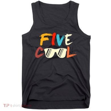 Funny Five Cool Glasses Years Old 5th Birthday Anniversary Tank Top