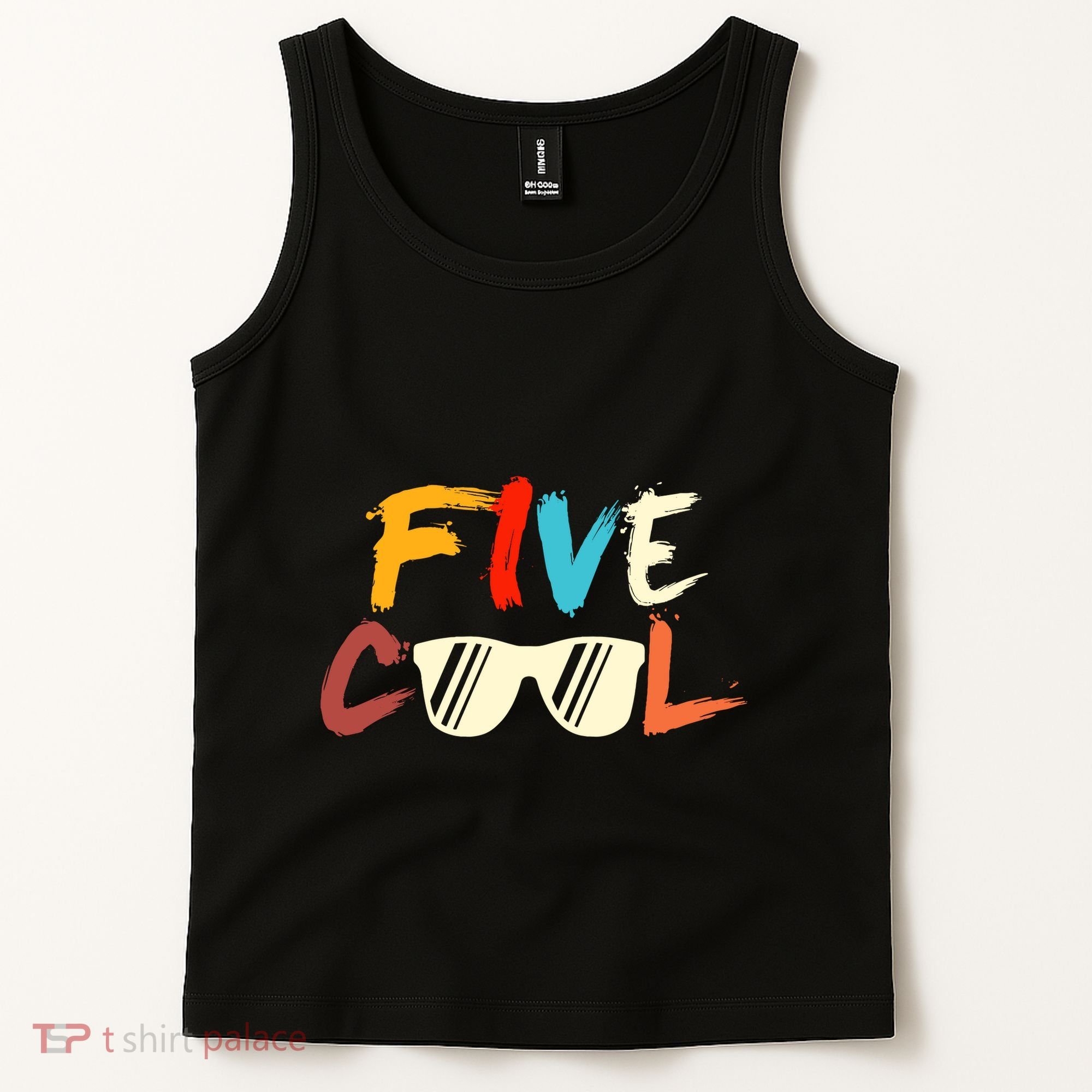 Funny Five Cool Glasses Years Old 5th Birthday Anniversary Tank Top