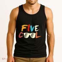 Funny Five Cool Glasses Years Old 5th Birthday Anniversary Tank Top thumb 3