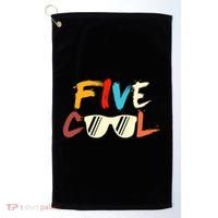 Funny Five Cool Glasses Years Old 5th Birthday Anniversary Golf Towel thumb 0